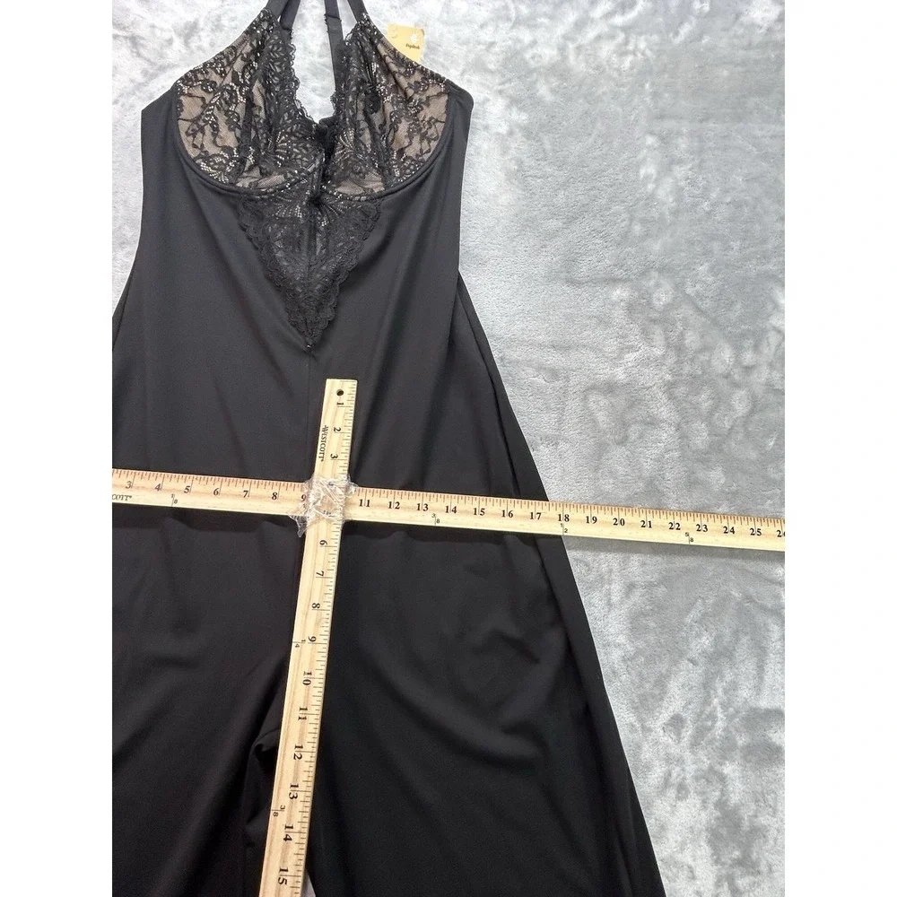 New Popilush Shapewear Slimming Wide-Leg Jumpsuit Black Size XL Formal Lace Romp - Picture 8 of 10